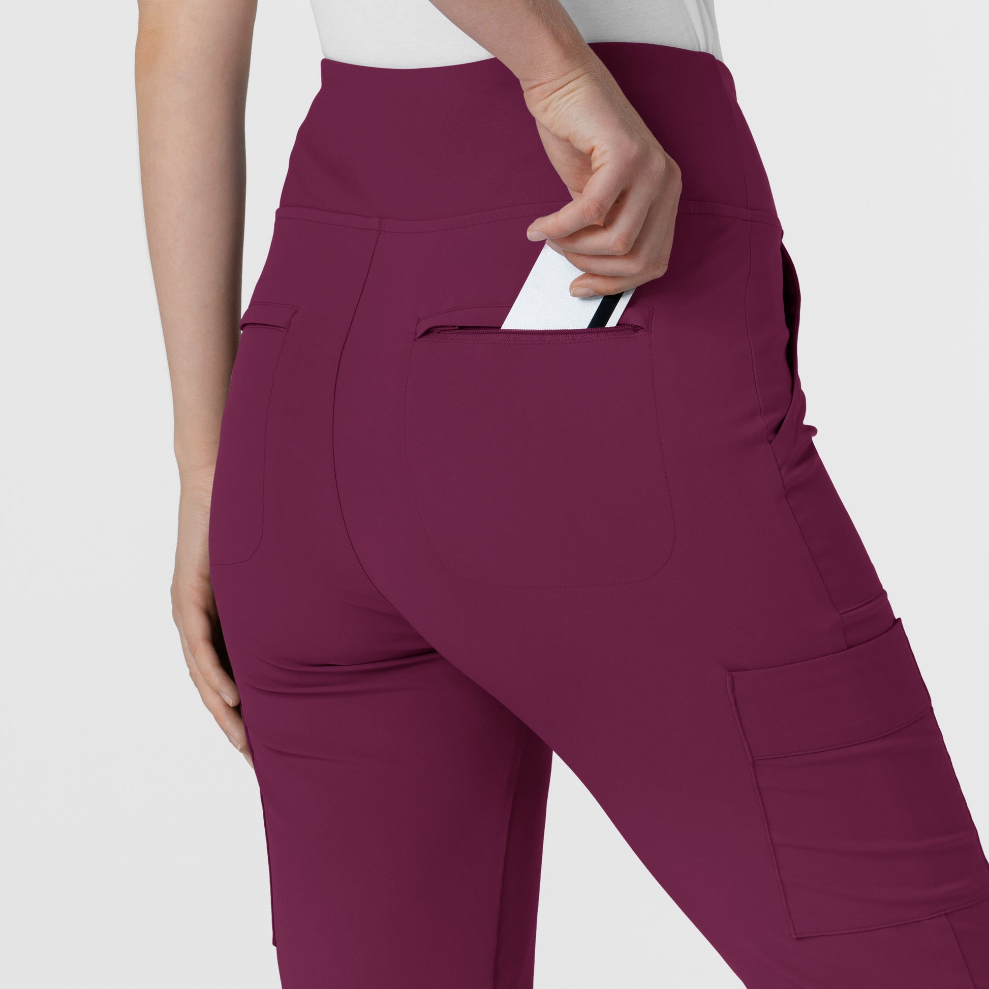 RENEW 5534 Cargo Flare Scrub Pants Wine Model Image Alternate | Wink