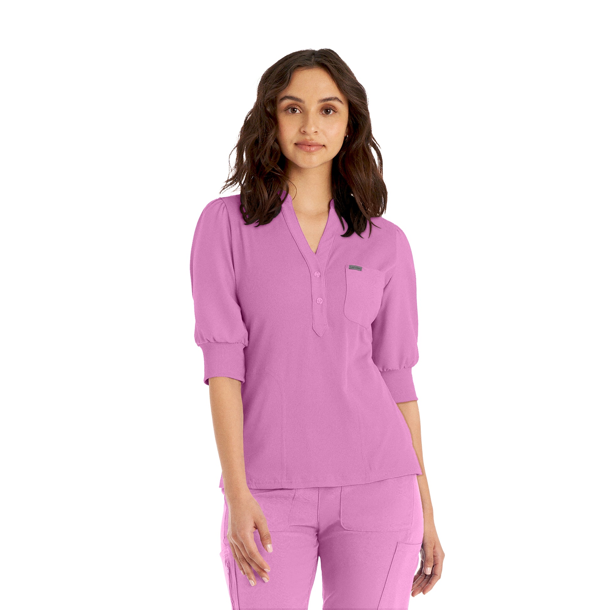 Forward LT114 Women's 3 Pocket Y Neck Scrub Top Bella Rosa Image