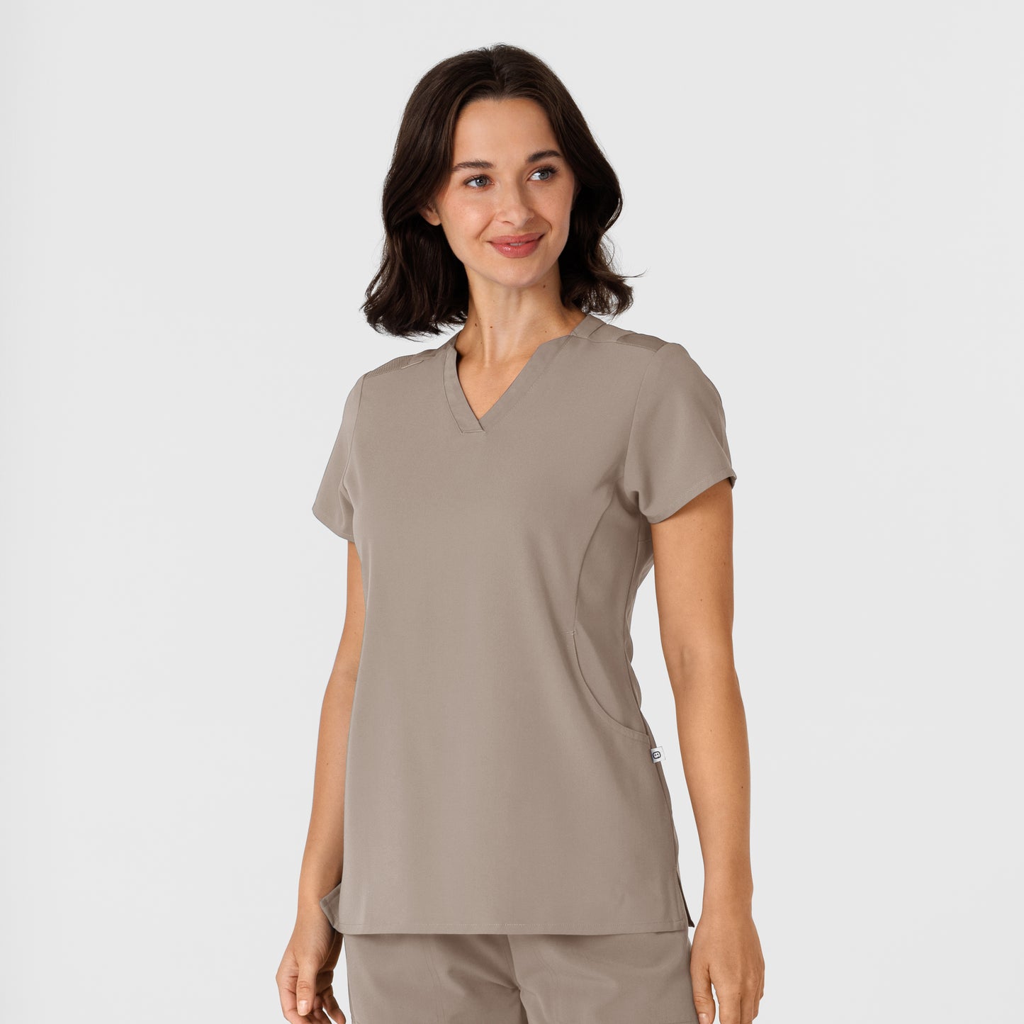 Nova 6432 Flex-n-Reach V-Neck Scrub Top Haze Model Image Right Side | Wink