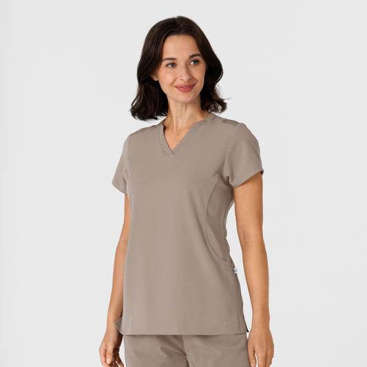 Nova 6432 Flex-n-Reach V-Neck Scrub Top Haze Model Image Right Side | Wink