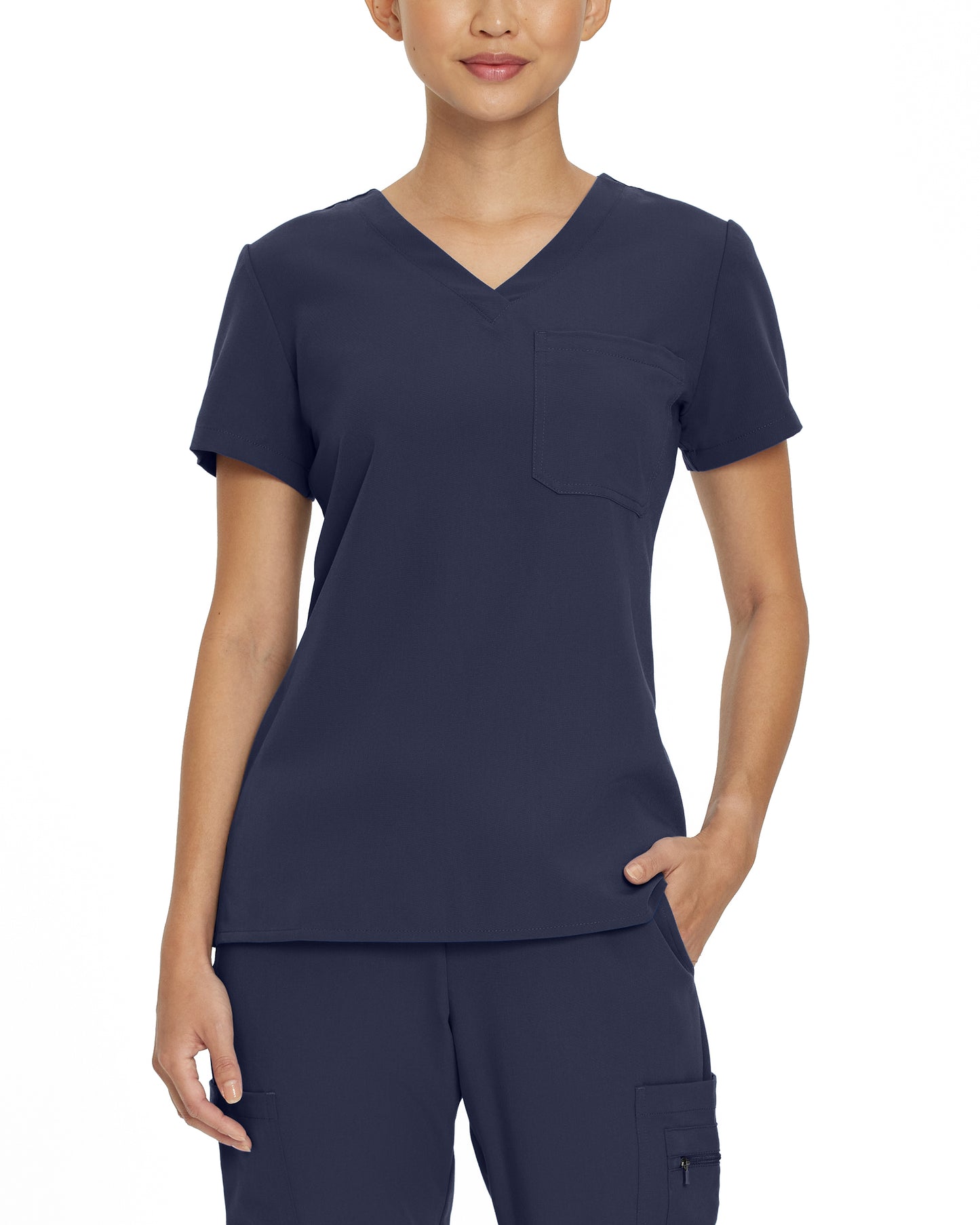 V-Tess 794 Women's 1 Pocket V Neck Scrub Top Navy Image