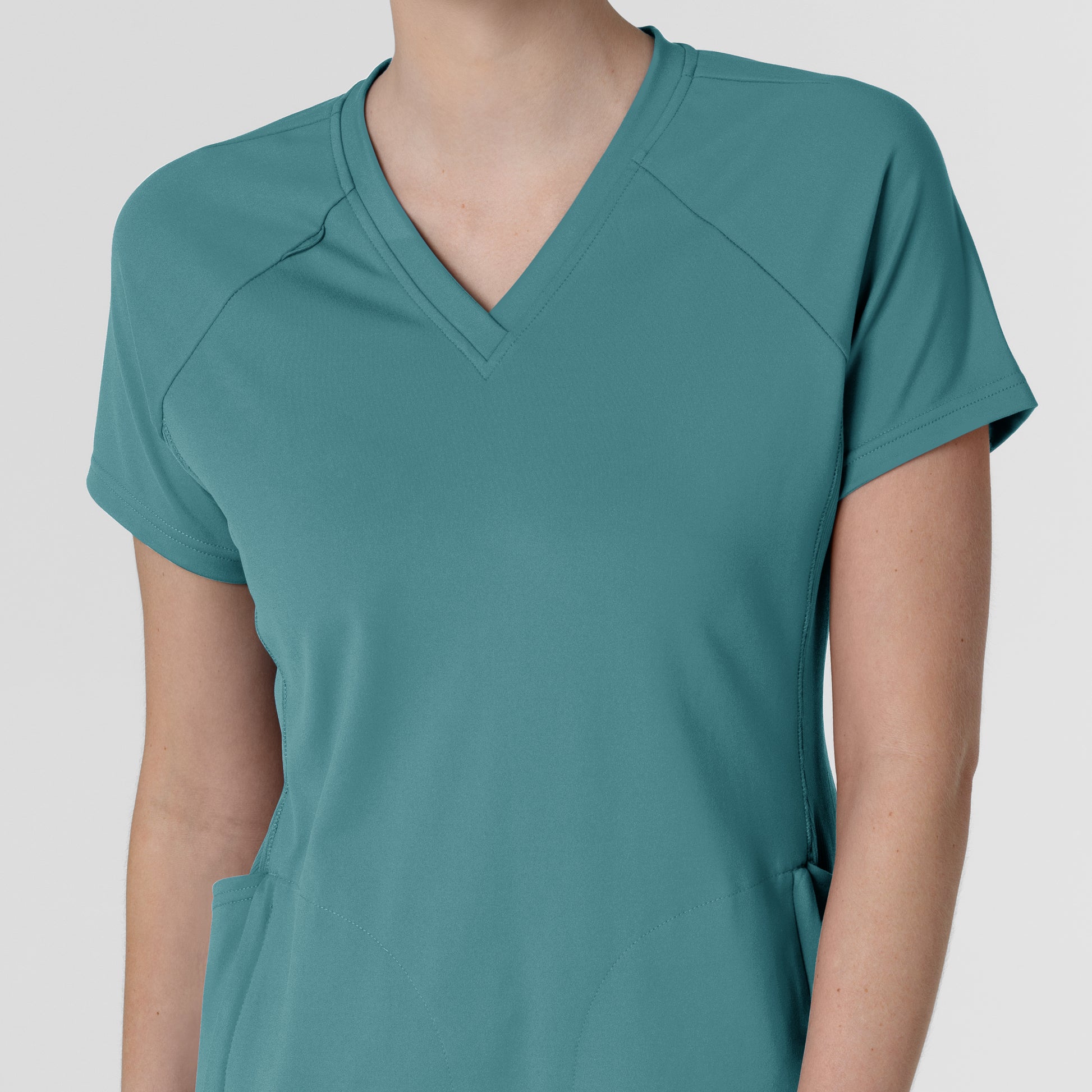 RENEW Knit 6259 Women's Flex-n-Reach V-Neck Raglan Scrub Top Vintage Teal