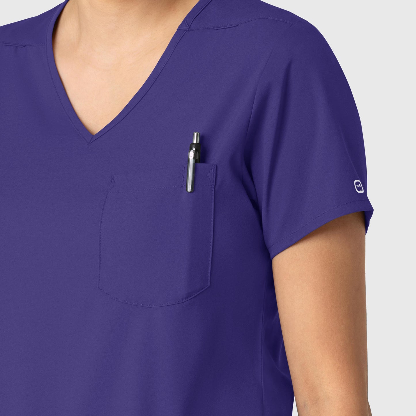 Boundless 6151 Tuck-In Scrub Top Grape Model Image Alternate | Wink