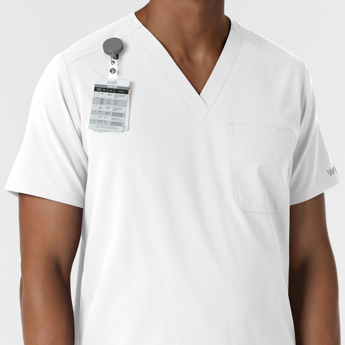 NURTUR 6380 Men's V-Neck Scrub Top White