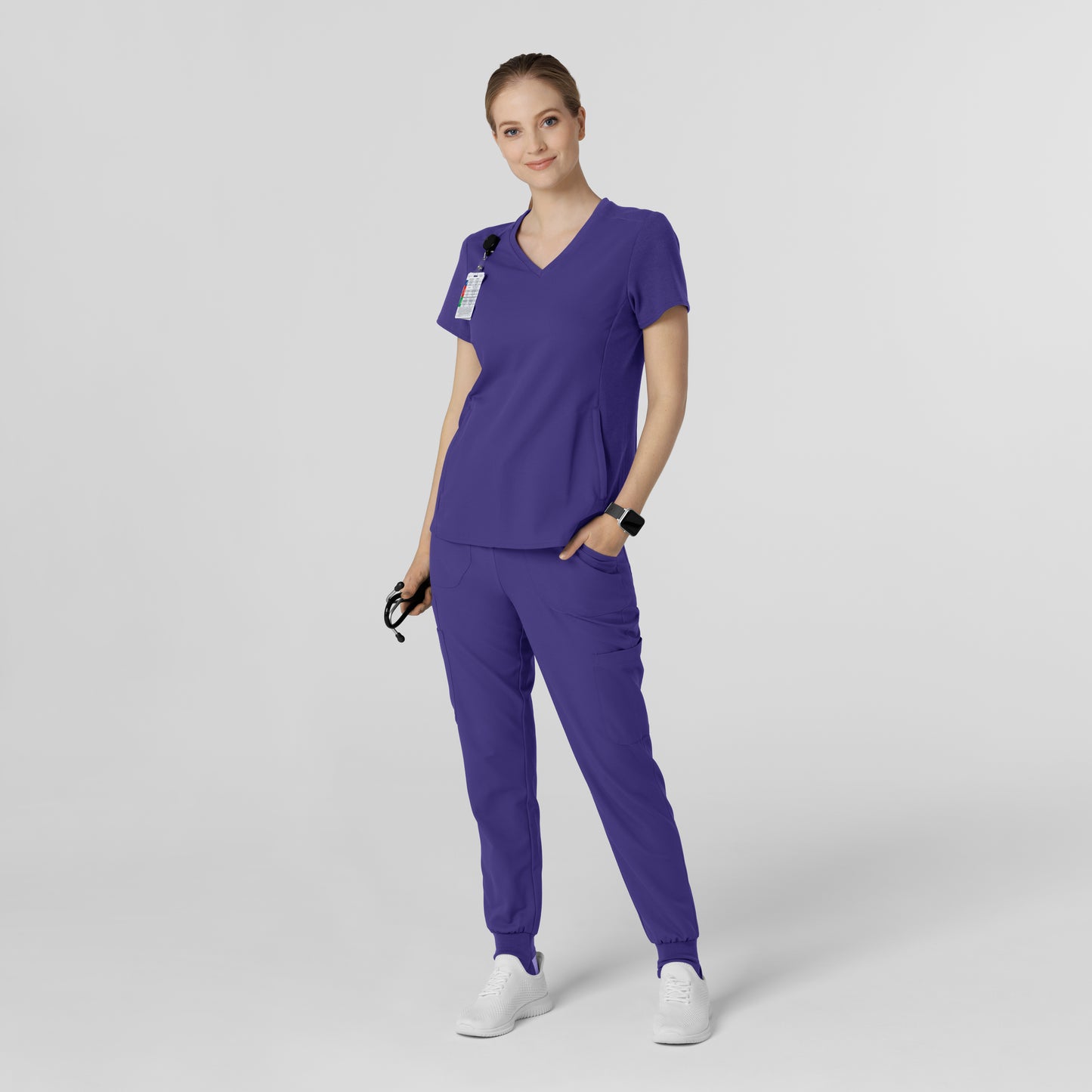 Thrive 5522 Convertible Stirrup Jogger Scrub Pants Grape Model Image Alternate | Wink