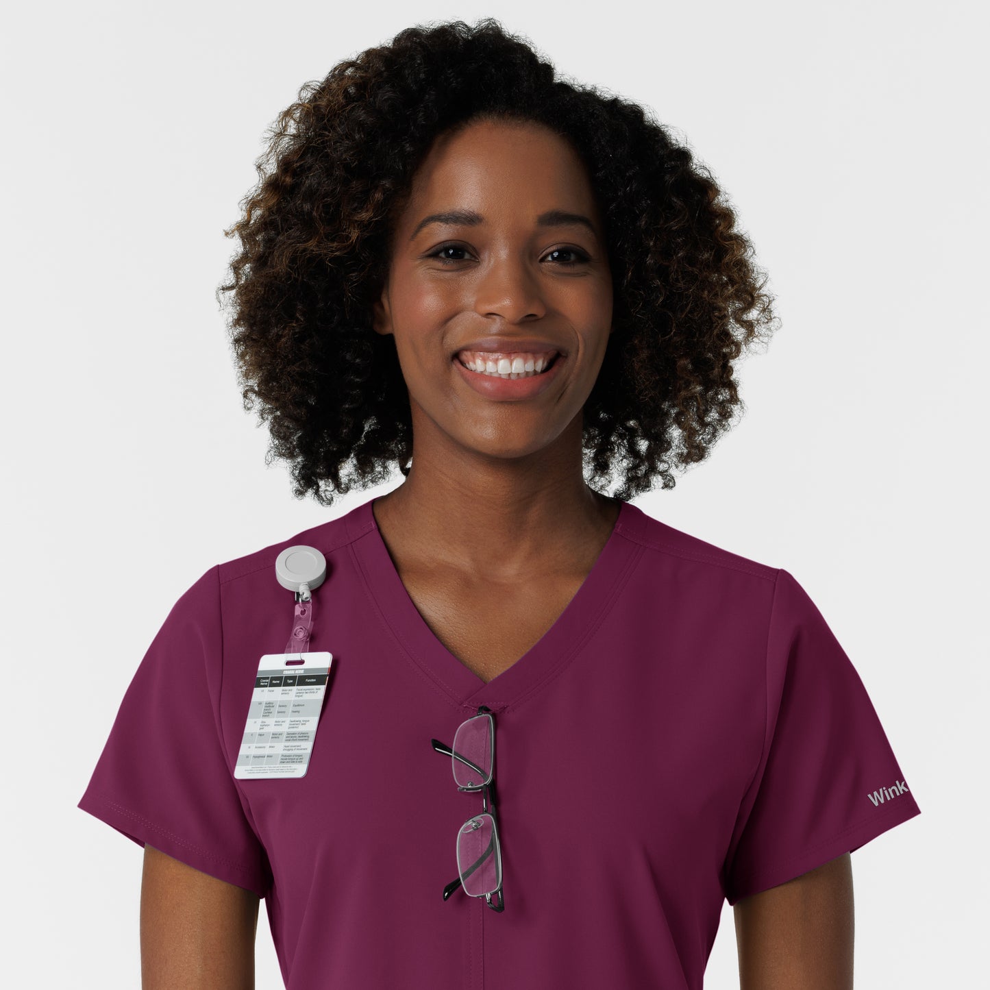 NURTUR 6180 Women's V-Neck Scrub Top Wine