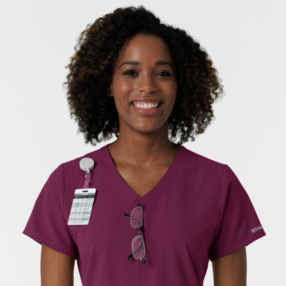 NURTUR 6180 Women's V-Neck Scrub Top Wine