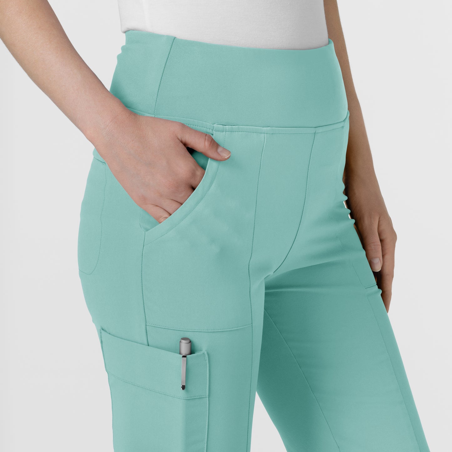 RENEW 5534 Cargo Flare Scrub Pants Turquoise Model Image Alternate | Wink