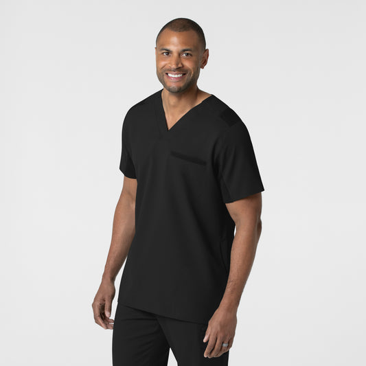 Thrive 6622 Men's Utility V-Neck Scrub Top Black Model Image Right Side | Wink