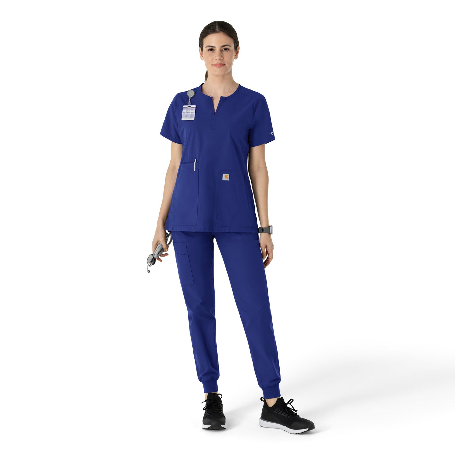 Force Essentials C12213 Women's Notch Neck Tunic Scrub Top Galaxy Blue