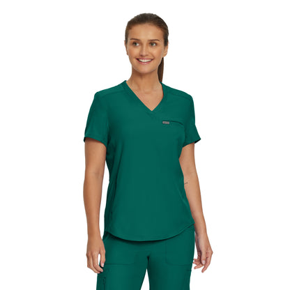 Forward LT101 Women's 2 Pocket V Neck Scrub Top Hunter Image