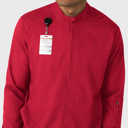 Boundless 8351 Men's Warm Up Scrub Jacket Red Model Image Alternate | Wink