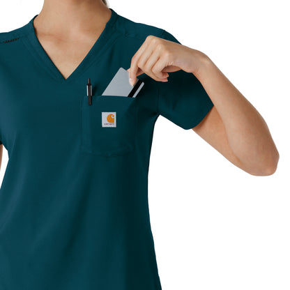 Force Cross-Flex C13410 Tuck-In Scrub Top Caribbean Model Image Alternate | Carhartt