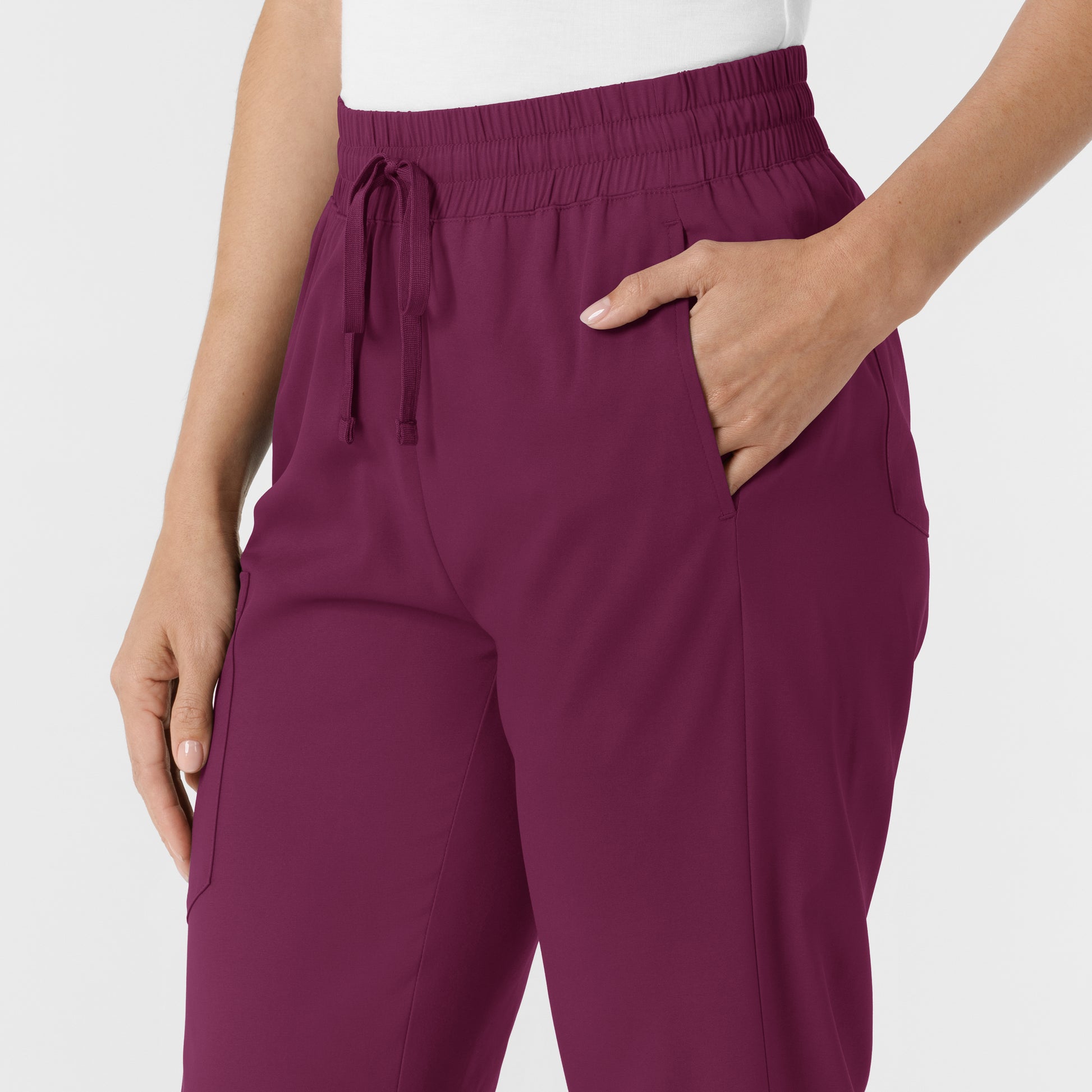 Boundless 5251 Bootcut Scrub Pants Wine Model Image Alternate | Wink