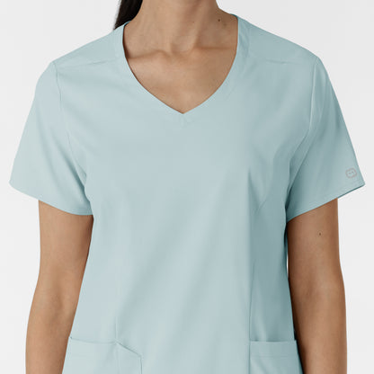 Boundless 6251 2-Pocket V-Neck Scrub Top Sky Blue Model Image Left Side | Wink