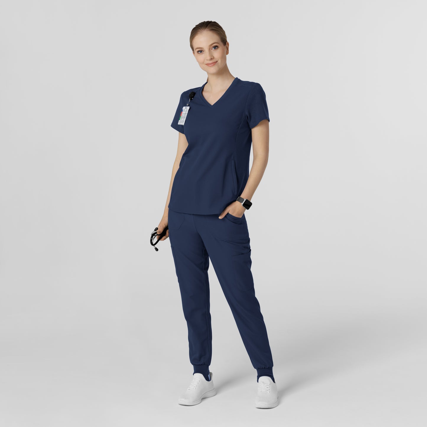 Thrive 5522 Convertible Stirrup Jogger Scrub Pants Navy Model Image Alternate | Wink