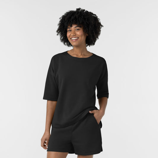 Unwind & Lounge 6389 Women's Relaxed Pullover Black
