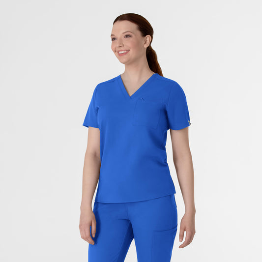 Thrive 6222 V-Neck Tuck-In Scrub Top Royal Model Image Right Side | Wink