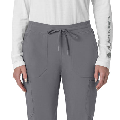 Force Cross-Flex C53110 Cargo Jogger Scrub Pants Pewter Model Image Left Side | Carhartt