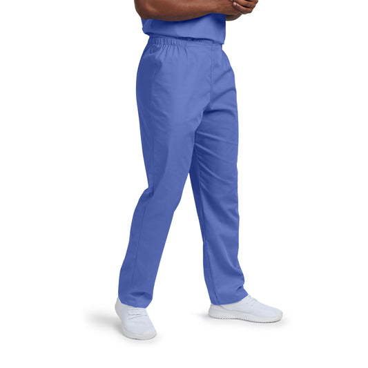 Scrub Zone LB411 Unisex No Pocket Flex Waist Scrub Pants Ceil Blue Image