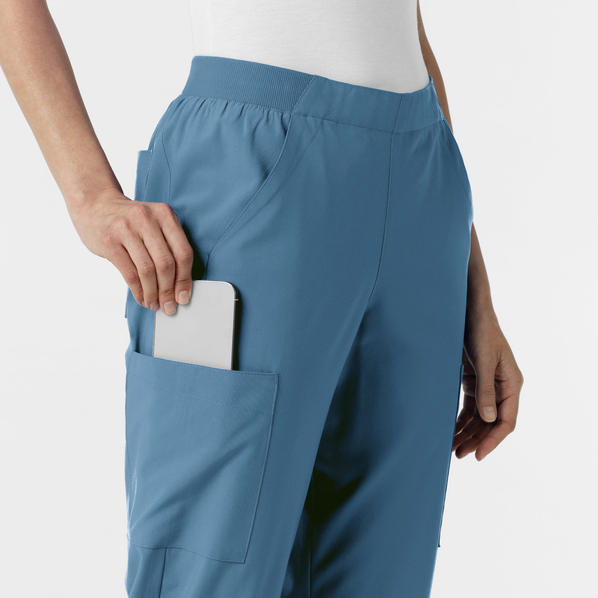 W123 5145 Women's Cargo Utility Scrub Pants Pacific Blue