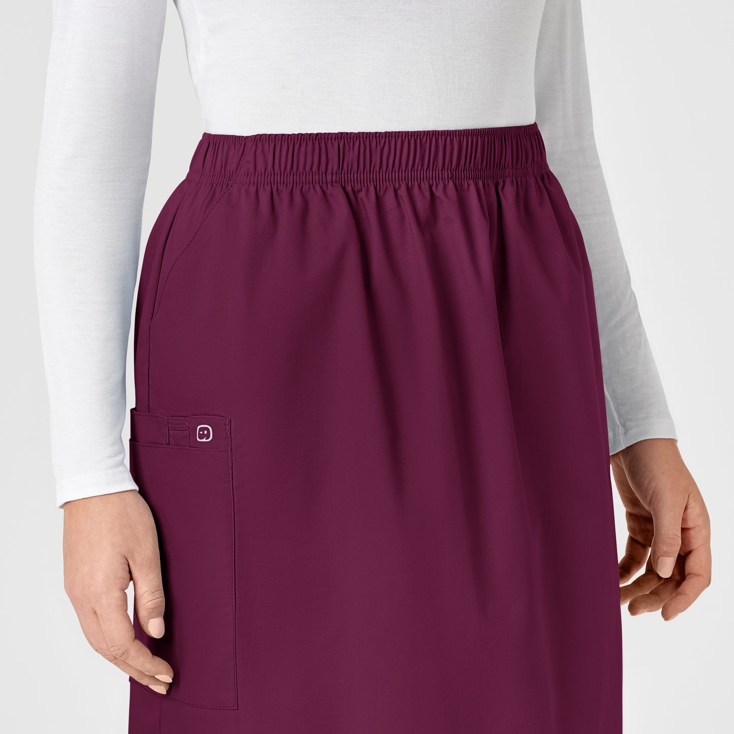 WonderWORK 701 Pull On Cargo Skirt Wine Model Image Alternate | Wink