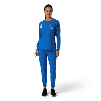 Force Cross-Flex C13610 Women's Crew Neck Long Sleeve Scrub Top Royal