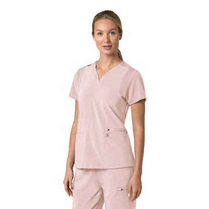 Force Cross-Flex C13210 Women's Flex Panel V-Neck Scrub Top Soft Rose