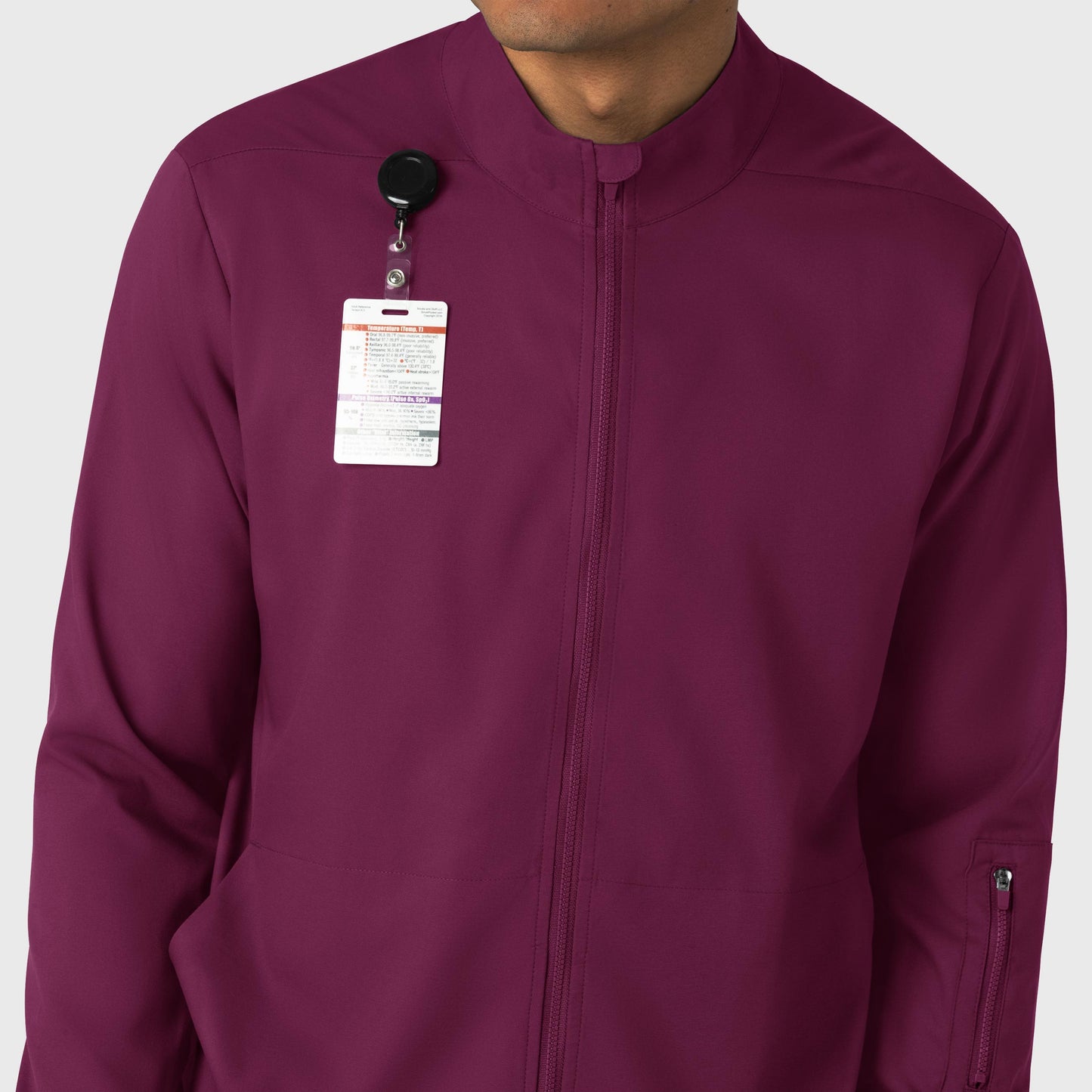 Boundless 8351 Men's Warm Up Scrub Jacket Wine Model Image Alternate | Wink