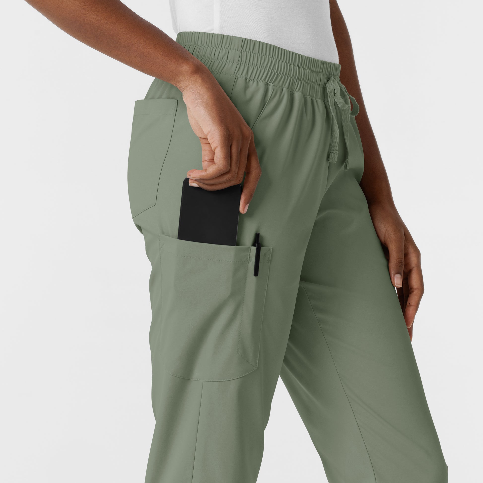 Boundless 5151 Jogger Scrub Pants Sage Model Image Alternate | Wink