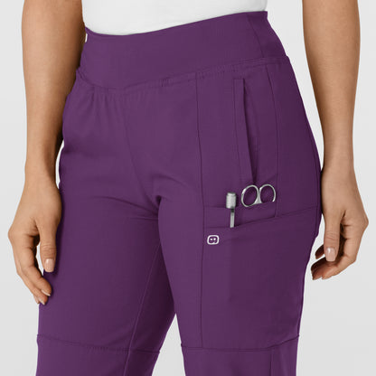 W123 5555 Comfort Waist Cargo Jogger Scrub Pants Eggplant Model Image Alternate | Wink