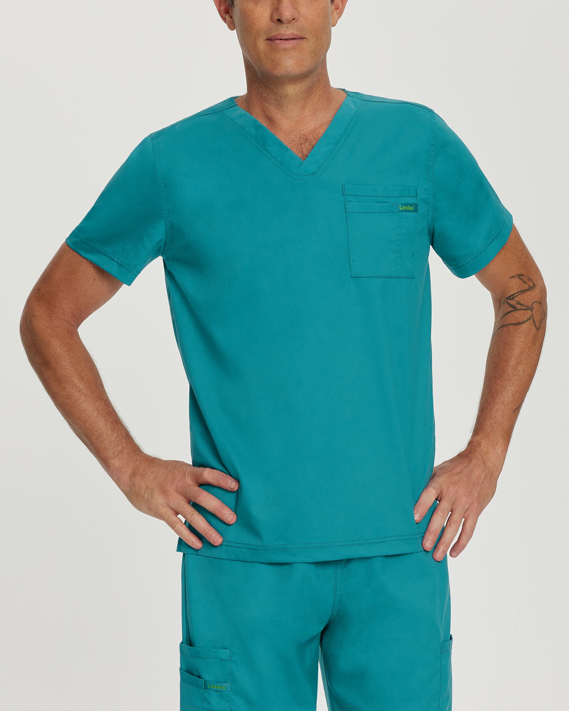 ProFlex 4259 Unisex 2 Pocket V Neck Scrub Top Teal Image