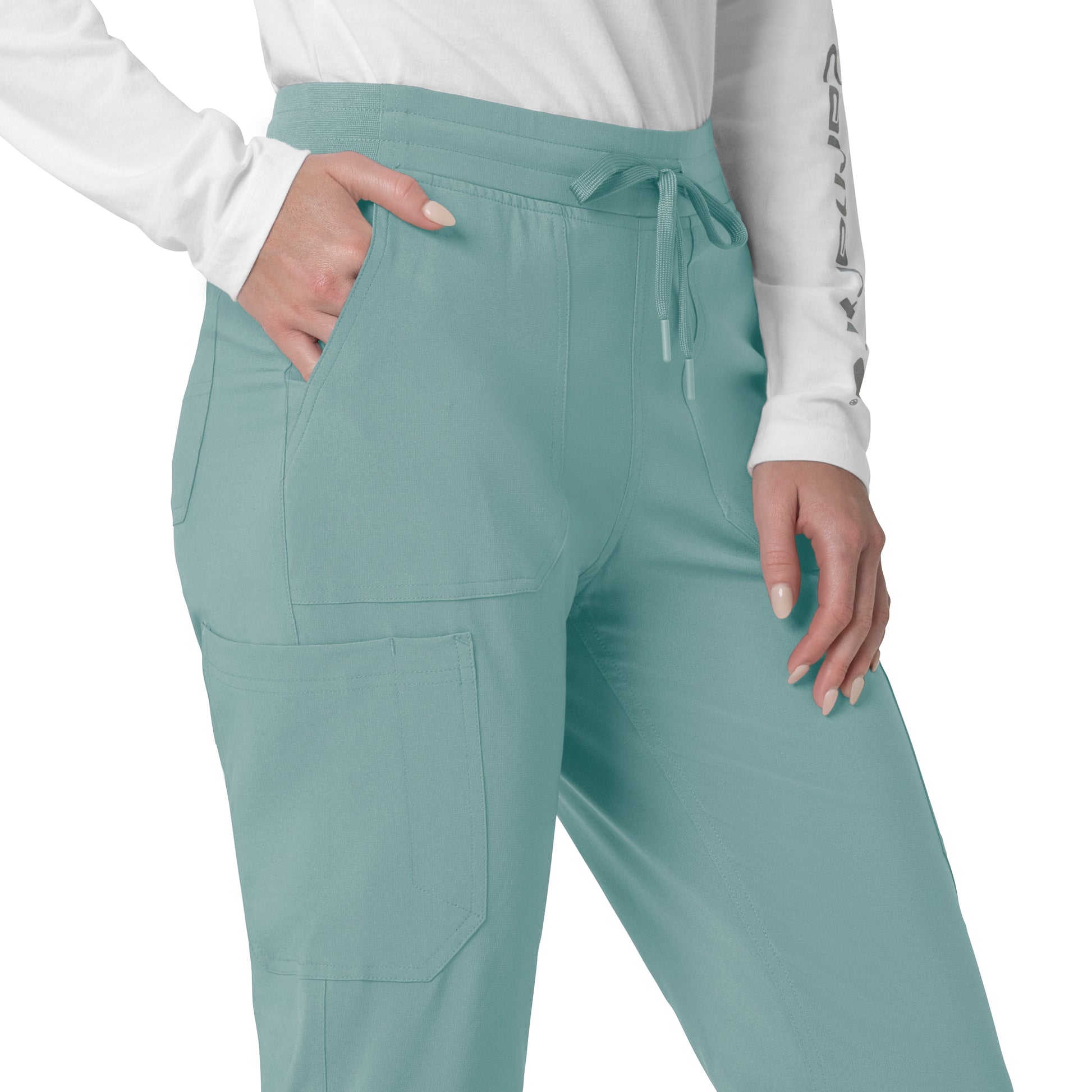 Force Cross-Flex C53110 Cargo Jogger Scrub Pants Summer Blue Model Image Alternate | Carhartt