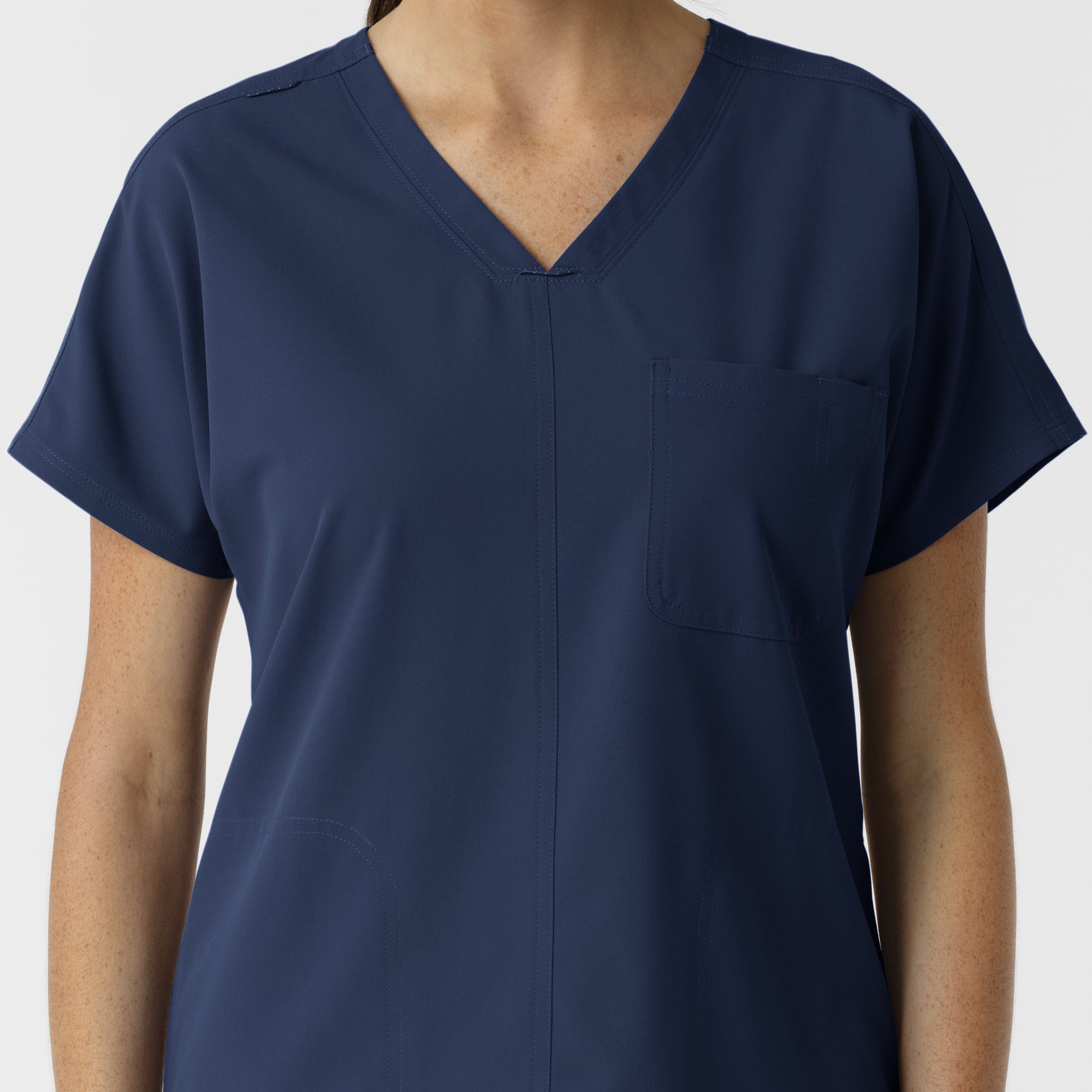 NURTUR 6280 Women's Drop Shoulder Tunic Scrub Top Navy