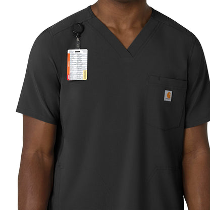 Force Cross-Flex C16410 Men's V-Neck Scrub Top Black Model Image Left Side | Carhartt