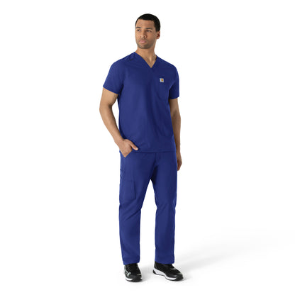 Force Essentials C16113 Men's V-Neck Shirttail Scrub Top Galaxy Blue