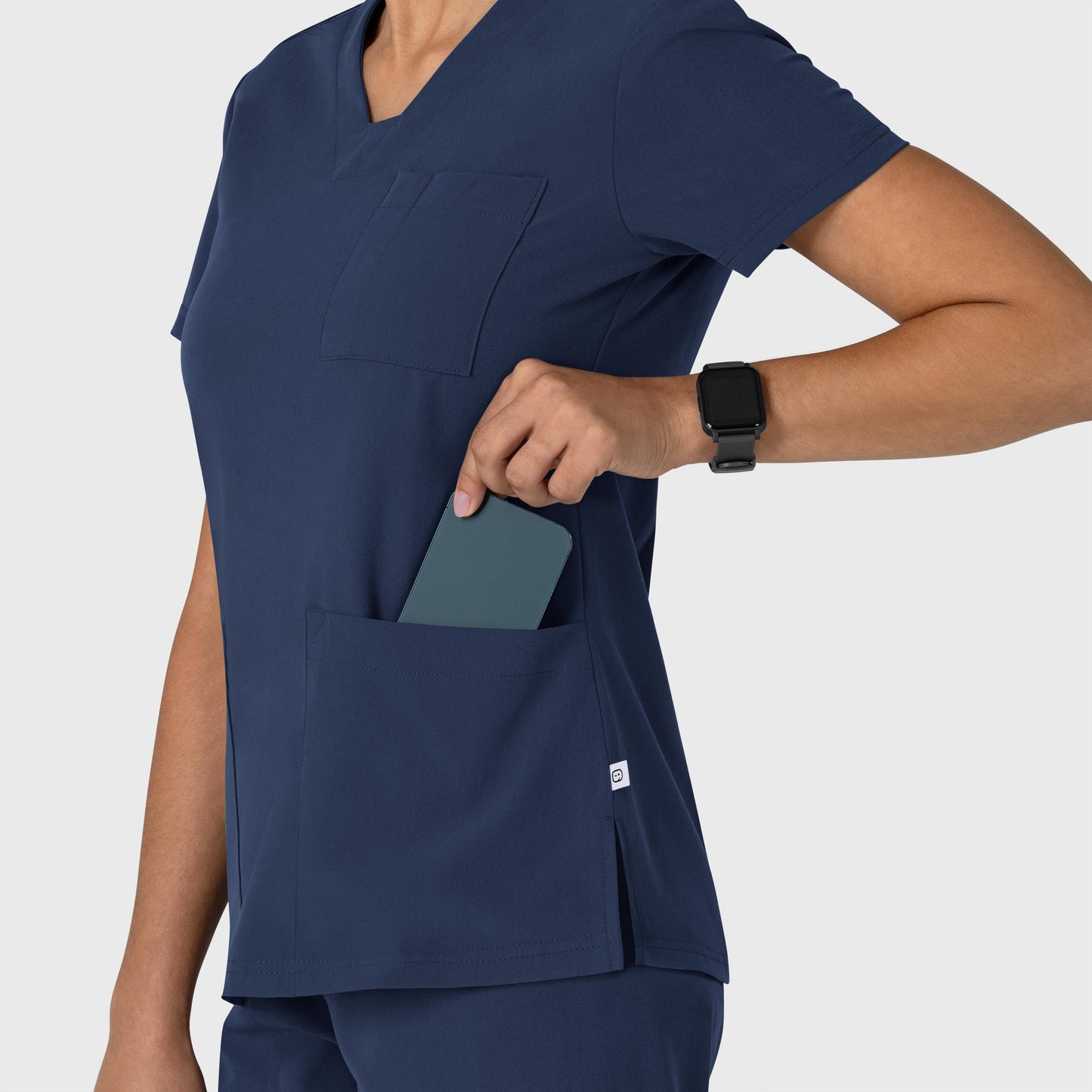 Nova 6132 Flex-n-Reach V-Neck Scrub Top Navy Model Image Alternate | Wink