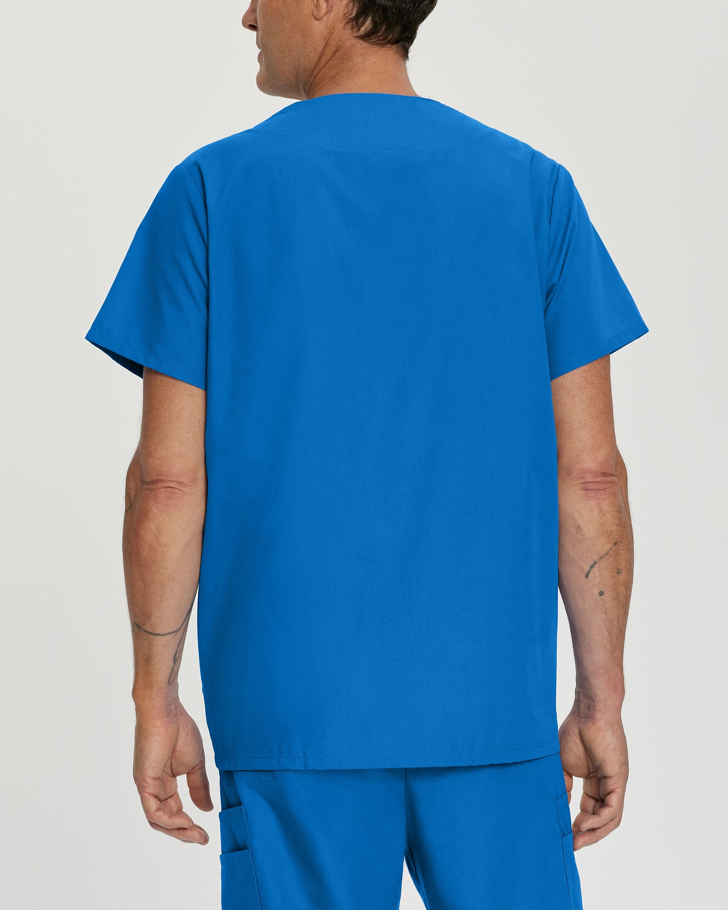 Essentials 7489 Men's 5 Pocket V Neck Scrub Top Royal Blue Image