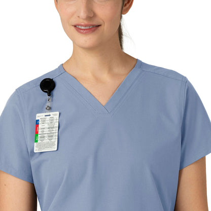 Force Essentials C12113 V-Neck Scrub Top Ceil Blue Model Image Alternate | Carhartt