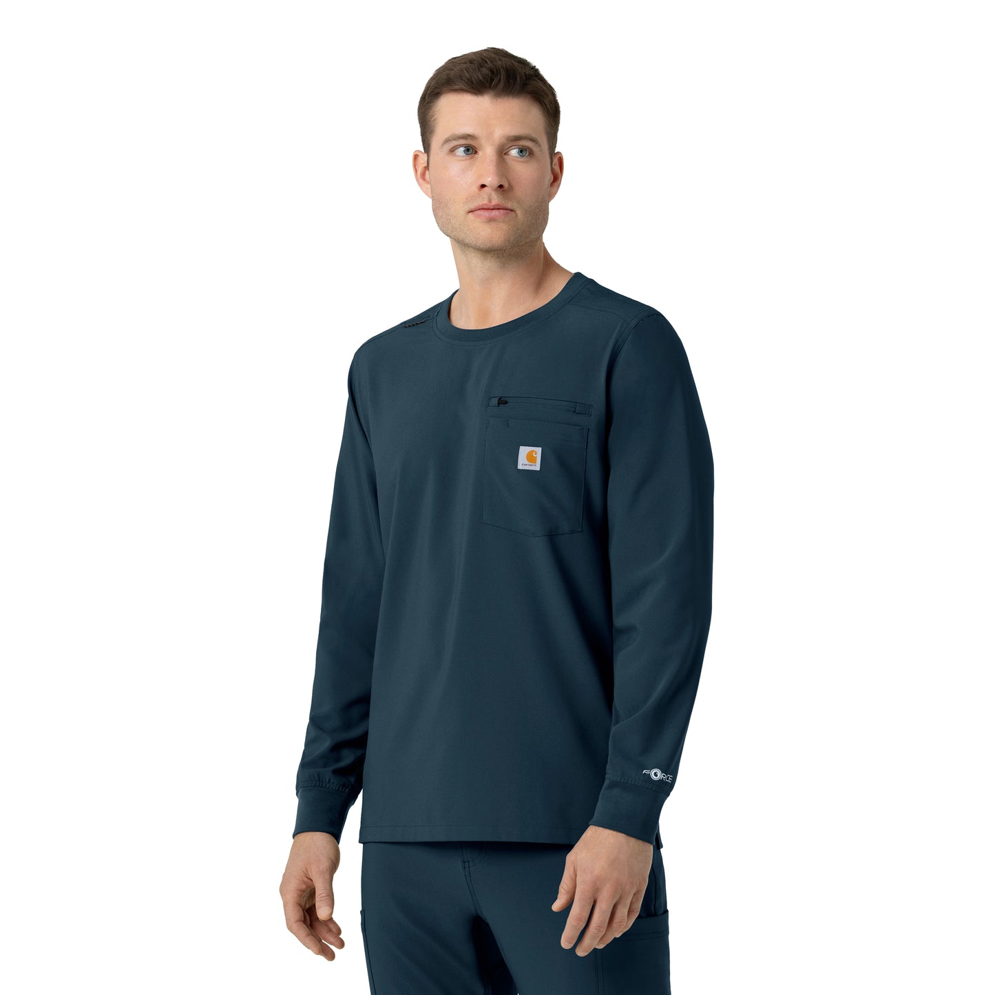 Force Cross-Flex C16610 Men's Crew Neck Long Sleeve Scrub Top Navy
