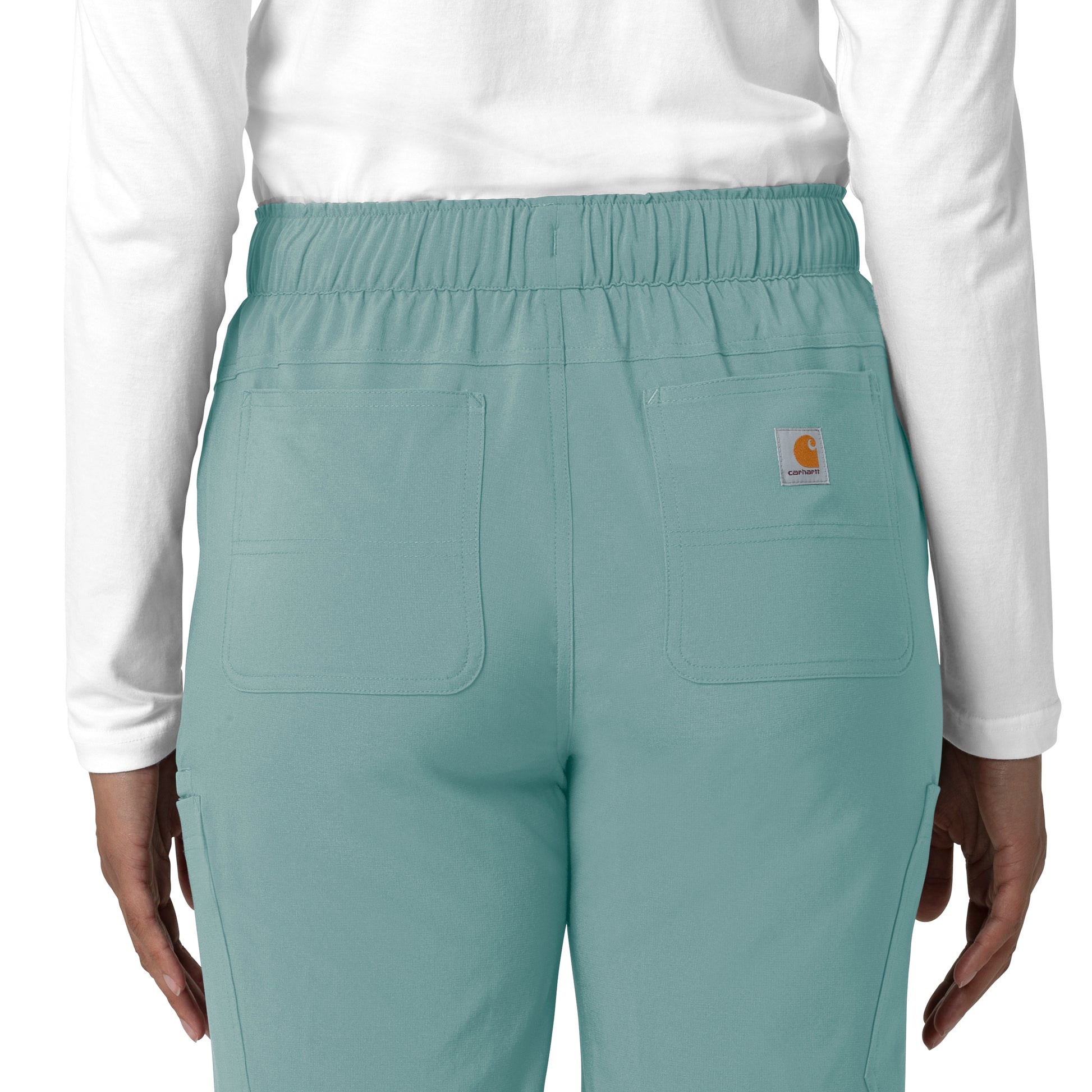 Force Cross-Flex C53210 Straight Leg Cargo Scrub Pants Summer Blue Model Image Alternate | Carhartt