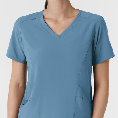 RENEW 6134 Women's V-Neck Scrub Top Pacific Blue