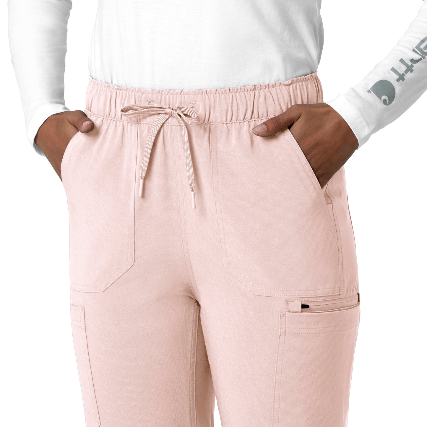 Force Cross-Flex C53210 Women's Straight Leg Cargo Scrub Pants Soft Rose