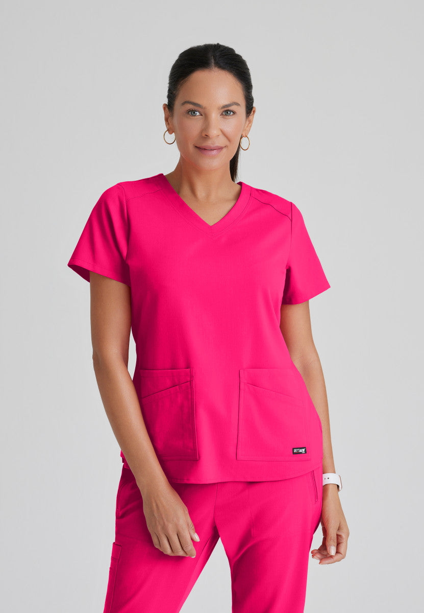 Greys Anatomy Stretch GRST011 Emma Scrub Top Vibrance Pink