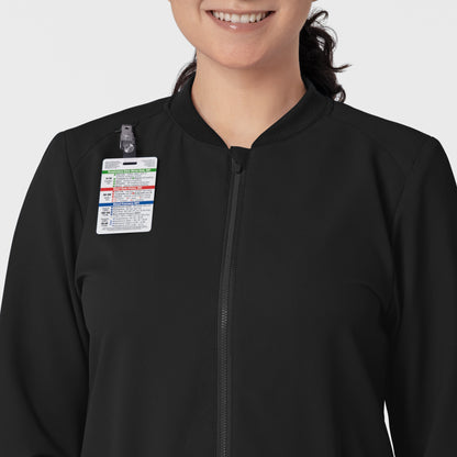 Thrive 8122 Flex-n-Reach Zip-Front Jacket Black Model Image Left Side | Wink