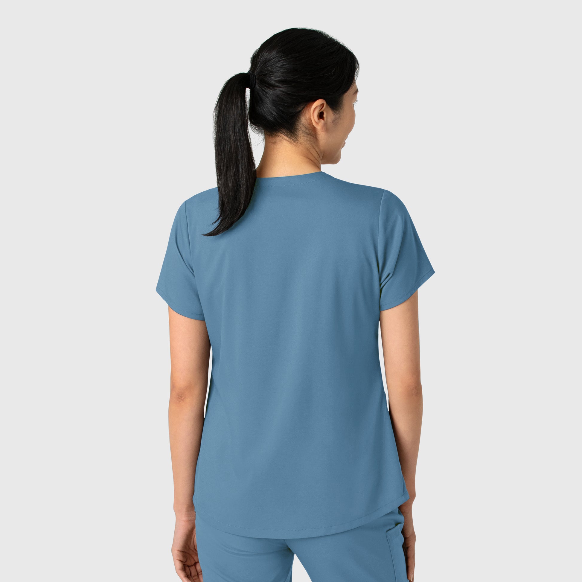 Boundless 6251 Women's 2-Pocket V-Neck Scrub Top Pacific Blue