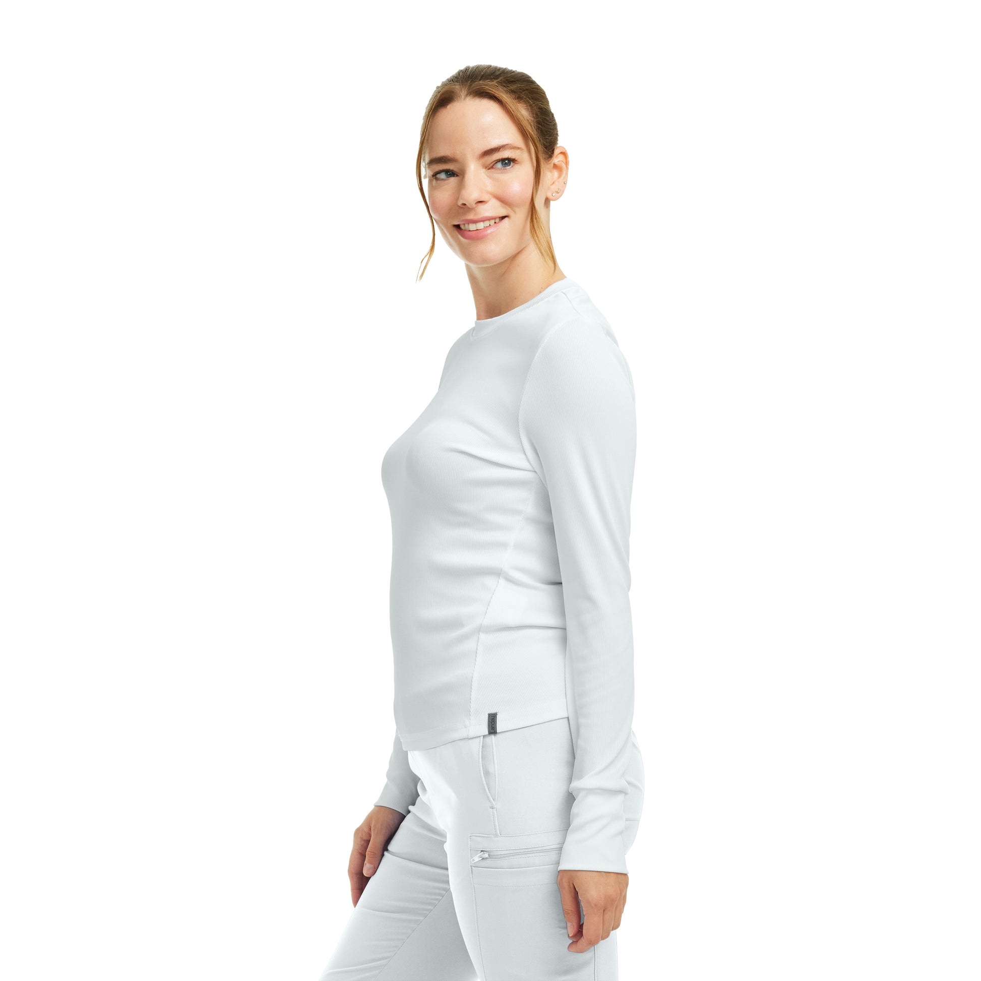 Forward LT103 Women's 1 Pocket Long Sleeve Tee White Image