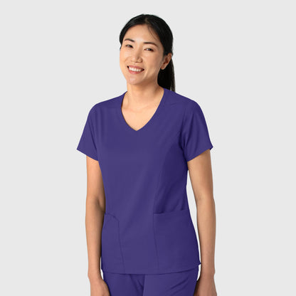 Boundless 6251 2-Pocket V-Neck Scrub Top Grape Model Image Right Side | Wink