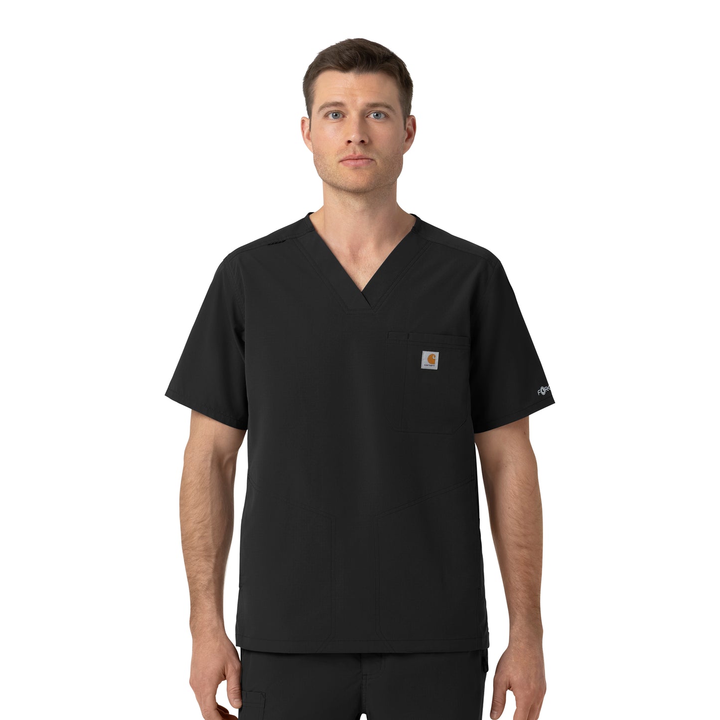 Rugged Flex C16239 Men's Ripstop V-Neck Scrub Top Black