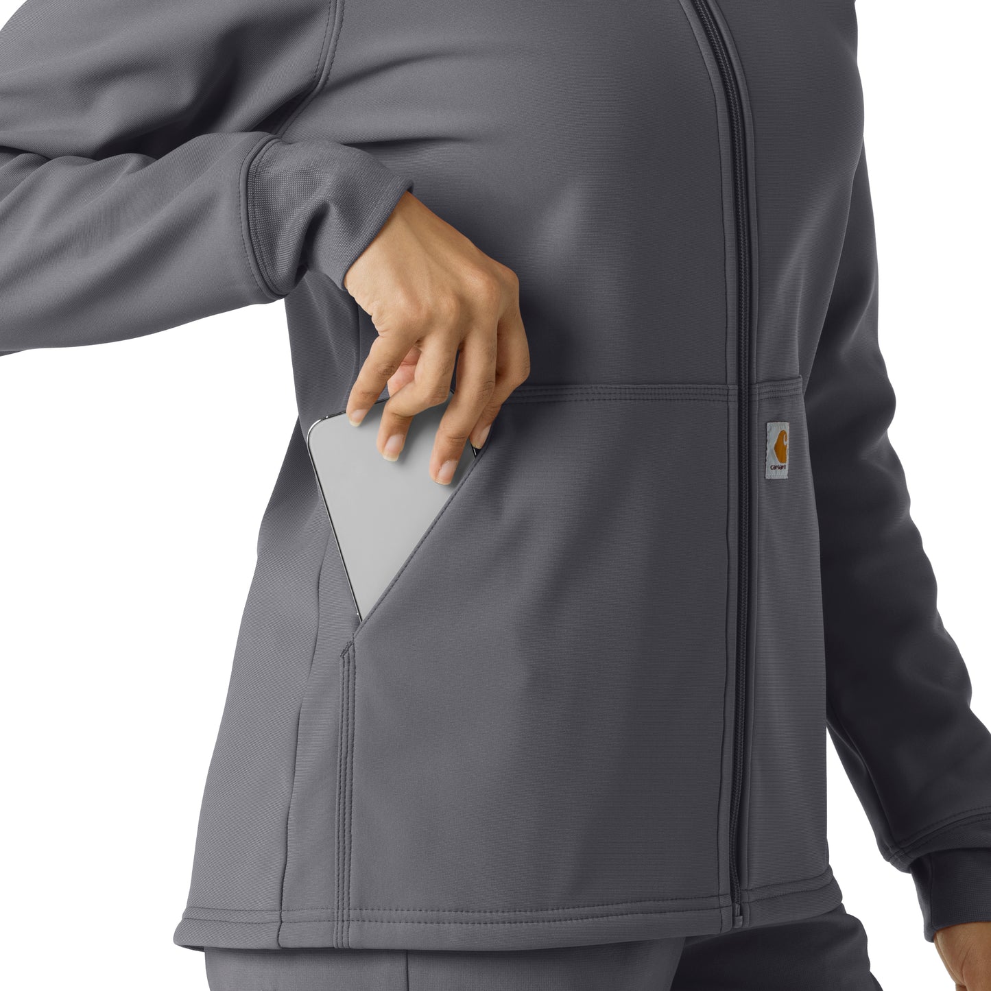 Layers C85023 Bonded Fleece Hoodie Pewter Model Image Alternate | Carhartt